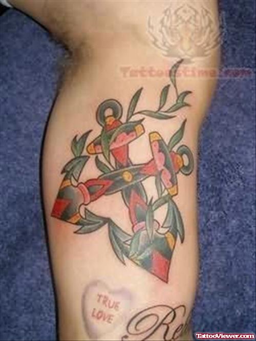 True Love - Cross Tattoo Design