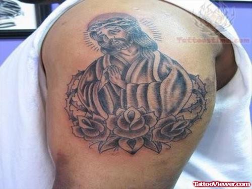 Sad lookin Jesus Tattoo Design