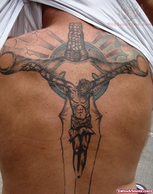 Crucifix Tattoo On Back
