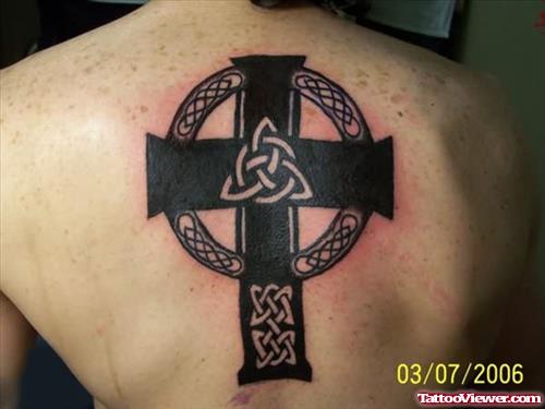 Cross Celtic Tattoo On Back