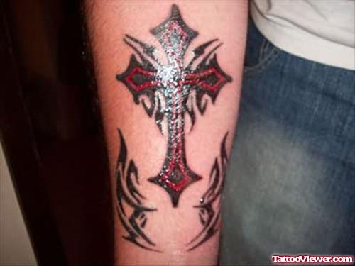Christian Cross Tattoo On Arm