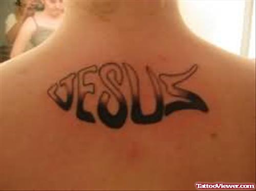 Jesus Words Tattoo On back