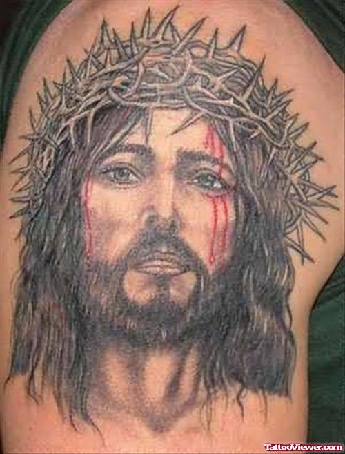 Jesus Injured Tattoo On Back