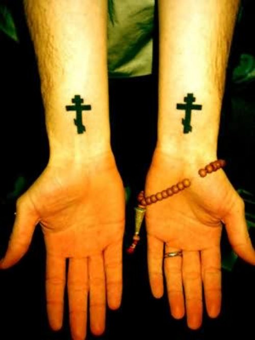 Cross Tattoo On Wrists