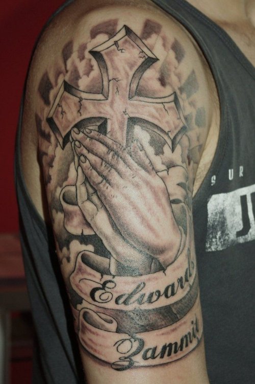 Best Right Half Sleeve Christian Tattoo