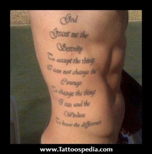 Beautiful Man Rib Side Christian Tattoo