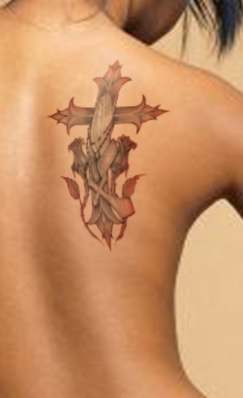 Right BAck Shoulder Christian Tattoo