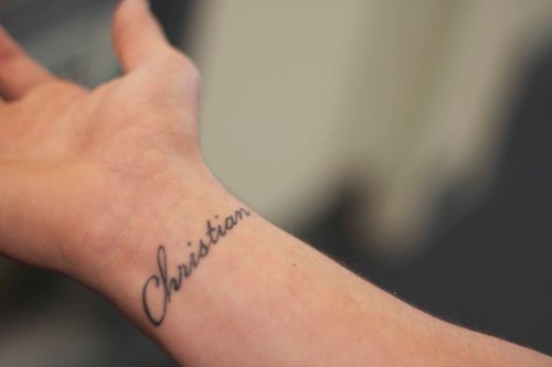 Christianity Tattoo On Right Wrist