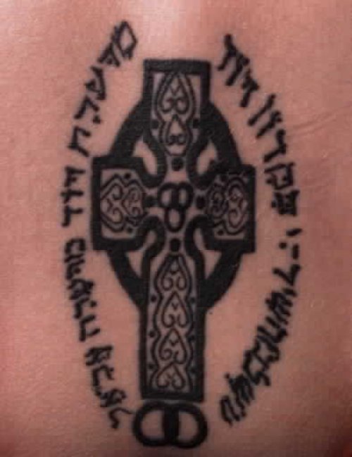 Celtic Black Cross Christianity Tattoo