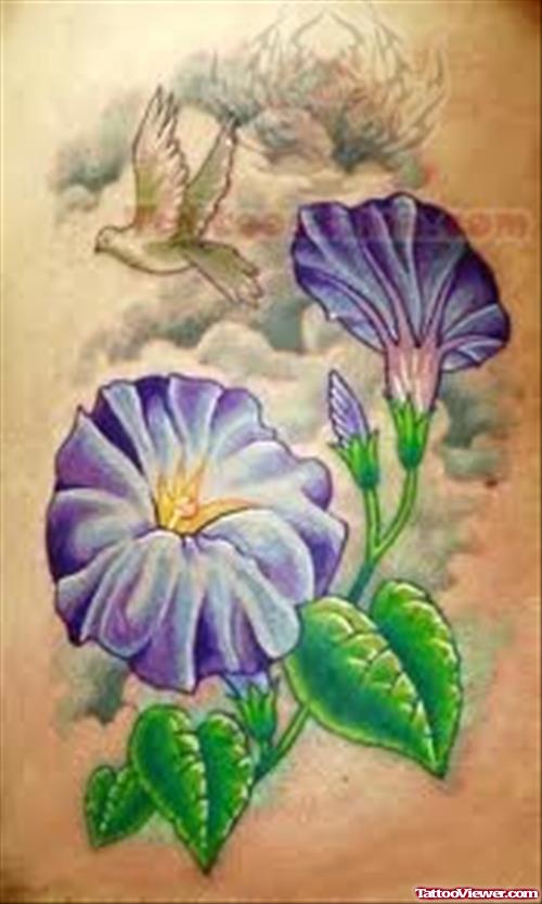 Chrysanthemum Purple Ink Tattoo
