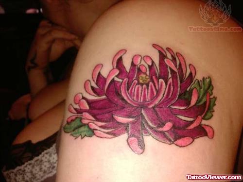 Chrysanthemum Tattoo For Shoulder