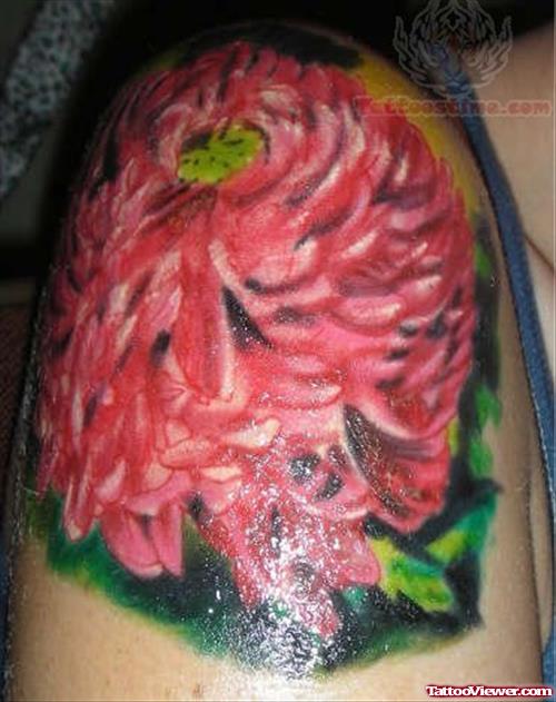 Red Chrysanthemum Tattoo