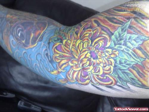 Chrysanthemum Finished Tattoo
