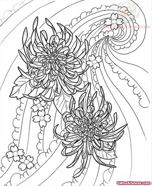 Chrysanthemum Tattoo Pattern