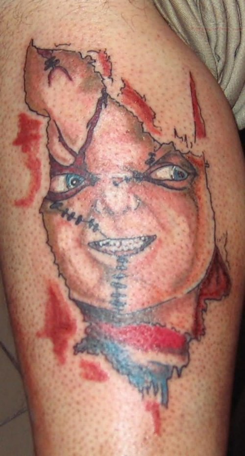 Half Sleeve Chucky Tattoo