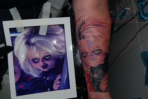 Chucky Bride Color Ink Tattoo