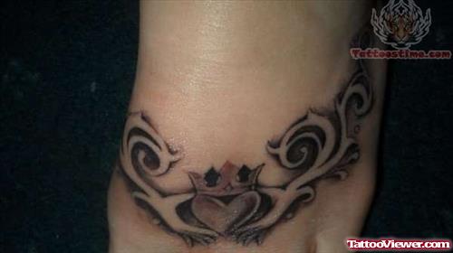 Claddagh Tattoo For Foot