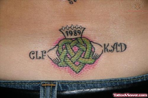 Claddagh Tattoo On Lower Back