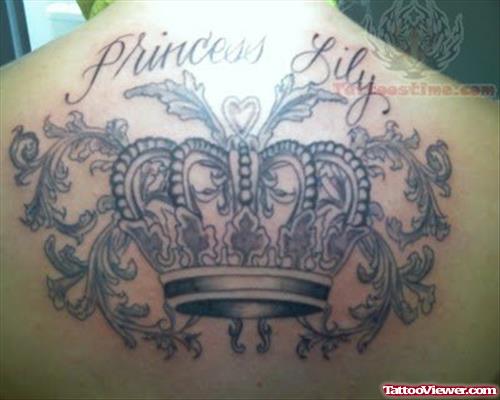 Crown Claddagh Tattoo On Back