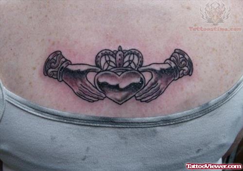 Claddagh Tattoo On Chest For Women