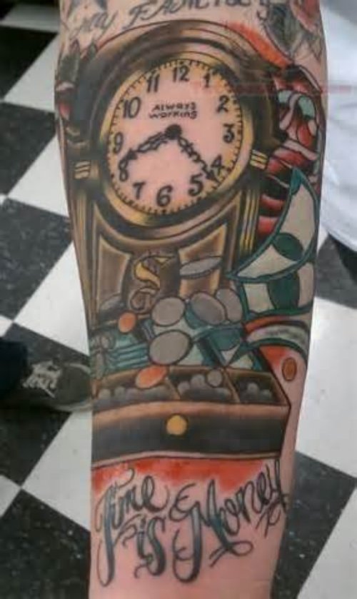 Time is Money – Clock Tattoo
