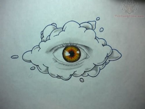 Cloud Eye Tattoo Design