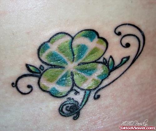 Four Leaf Cute Clover Tattoo
