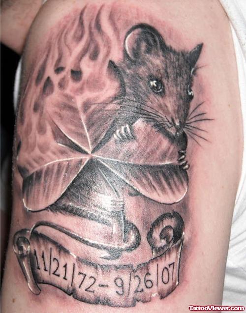 Mouse And Flaming Clover Tattoo