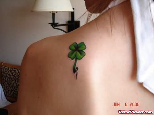 Four Leaf Clover Tattoo On Back