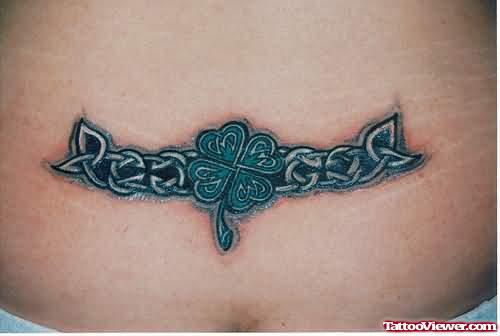 Celtic Clover Tattoo On Waist