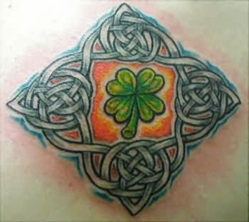 Celtic And Four Leaf Clover Tattoo