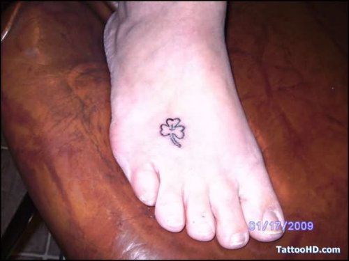 Right Foot Clover Tattoo