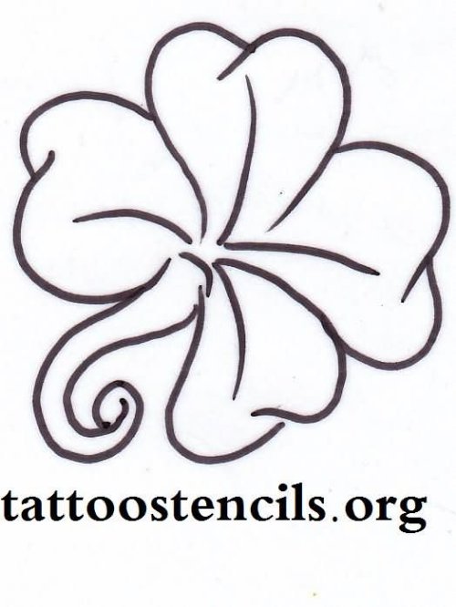 Unique Outline Clover Tattoo Design