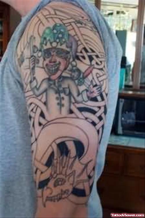 Awesome Clown Tattoo On Biceps