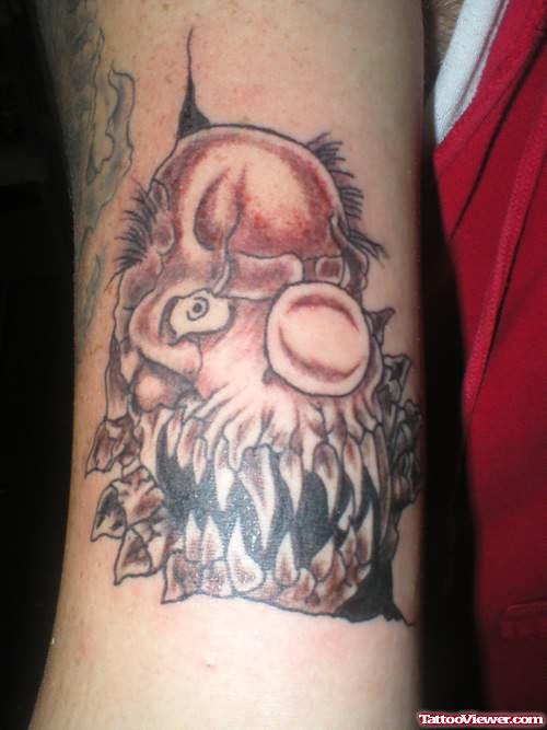 Ugly Clown Face Tattoo