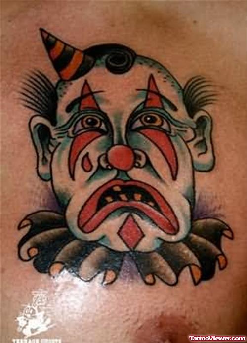 Devil Clown Sad Face Tattoo