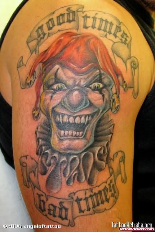 Laughing Bad Clown Tattoo