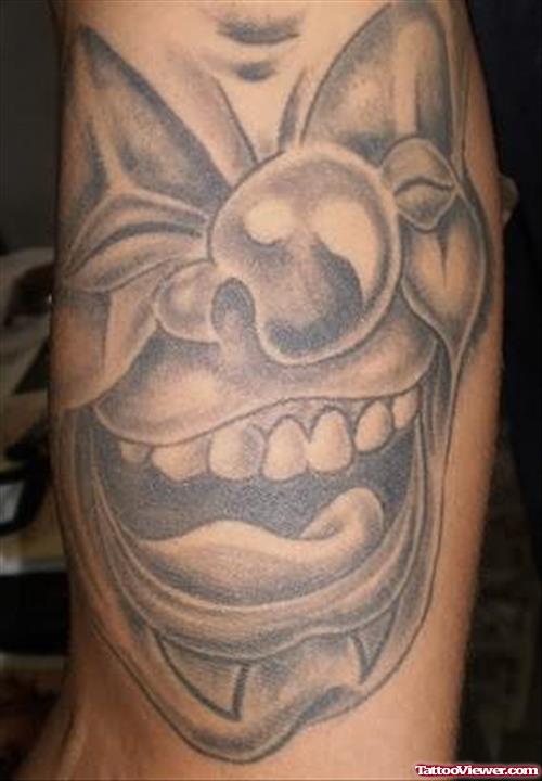 Black Grey Clown Tattoo