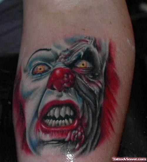 Scary Clown Tattoo On Arm