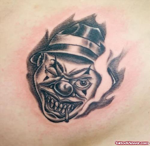 Funny Evil Clown Tattoo