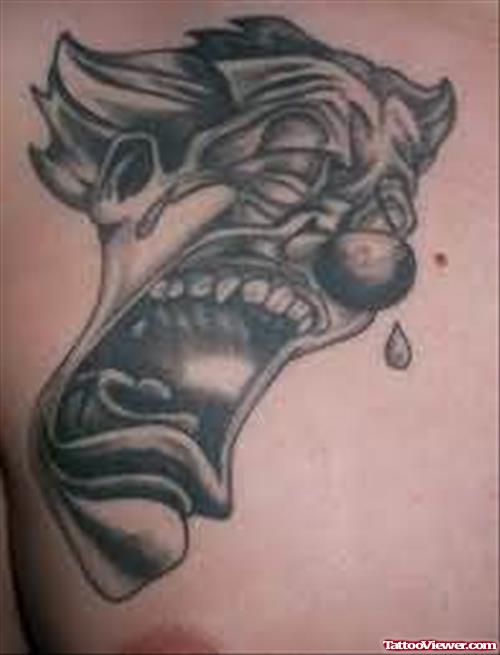 Weeping Clown Tattoo  On Chest