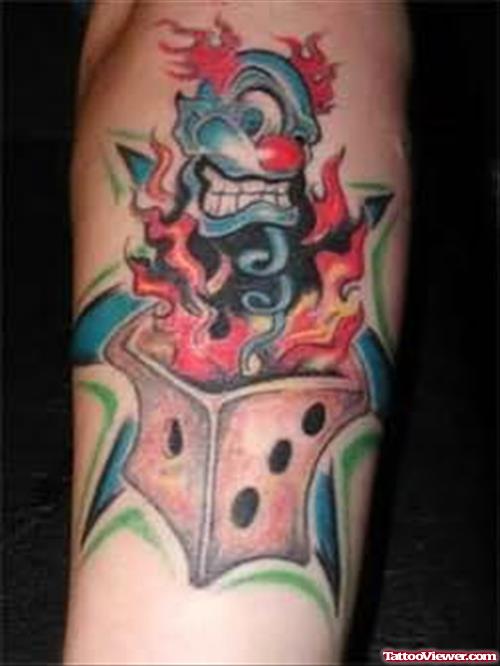 On Fire - Clown Tattoo