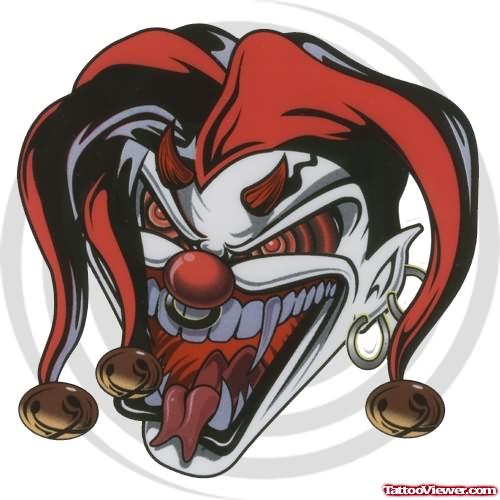 Devil Clown Tattoo Face Design