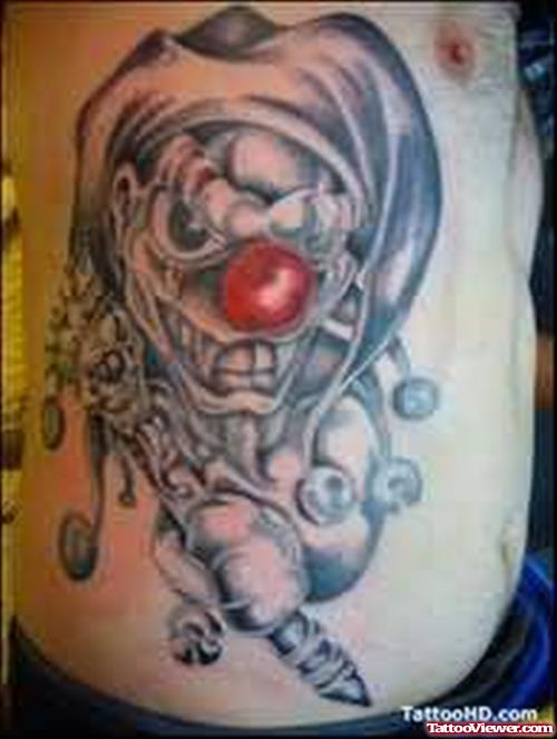 Clown Tattoo For Ribs