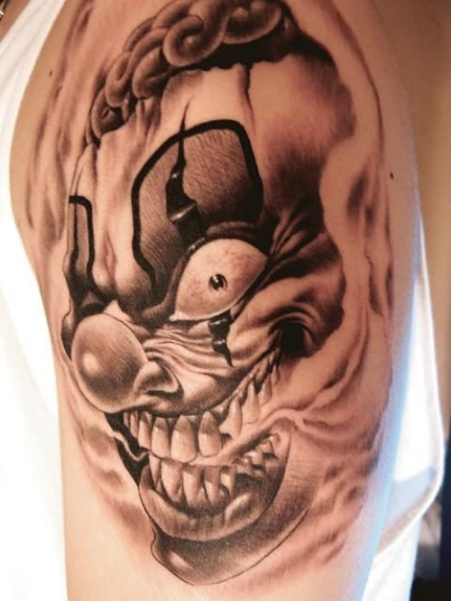 Featured Clown Tattoo On Shoulder