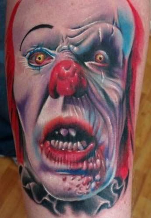 Scary Old Clown Tattoo