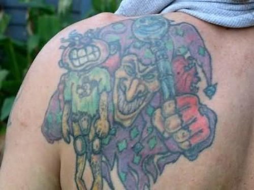 Awesome Clown Tattoo On Back