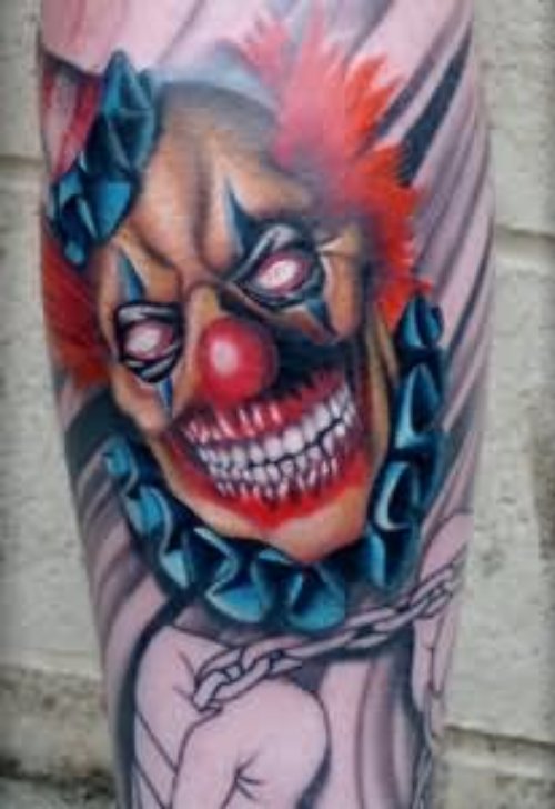 Clown Tattoo On Arm Sleeve