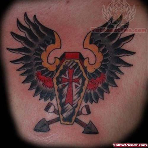 Eagle Wing Coffin Tattoo