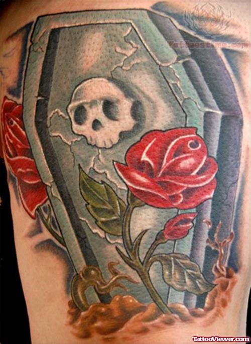Rose And Coffin Tattoo